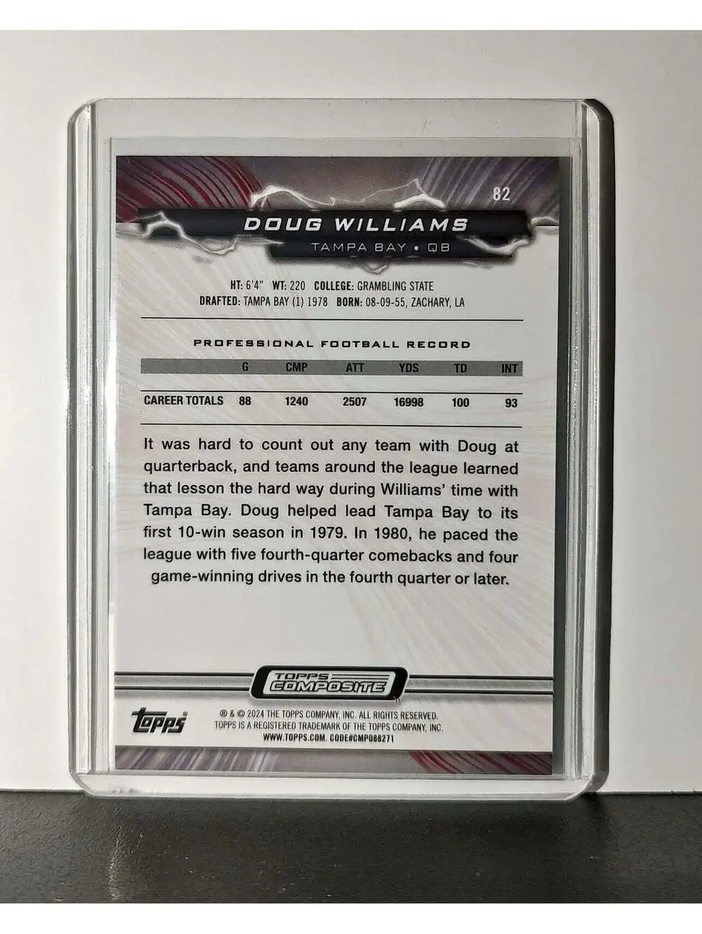 Doug Williams 2023 Topps Resurgence NFL #82 Card Tampa Bay Buccaneers